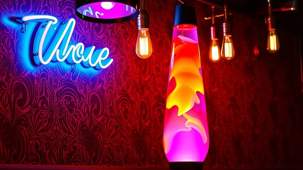 bold retro vibrant lighting