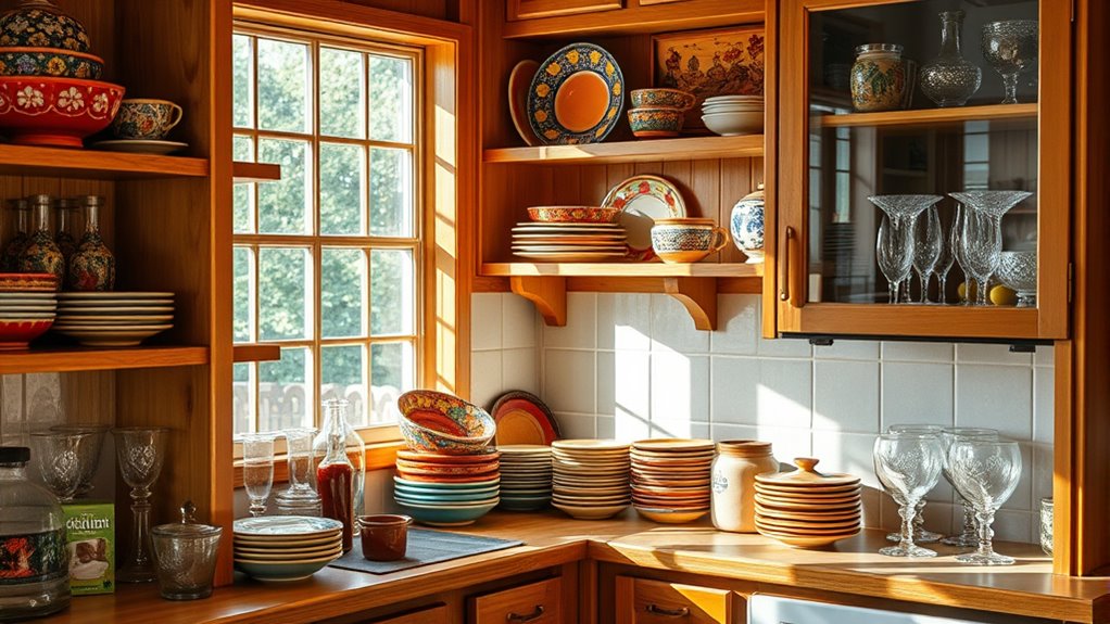 colorful patterned vintage kitchenware