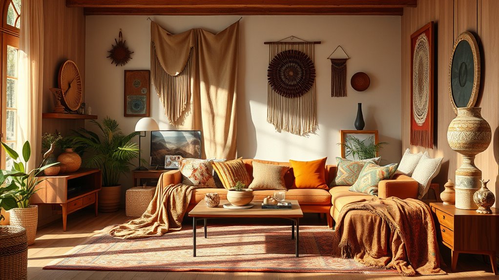 eclectic layered vintage textiles