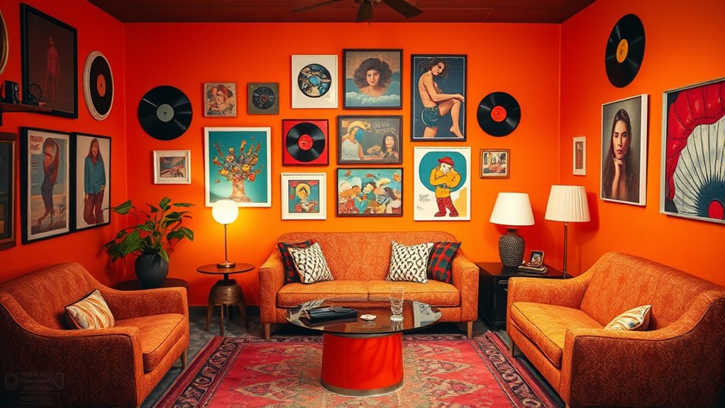 eclectic wall art arrangement