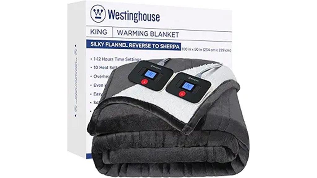 electric blanket with reversible flannel