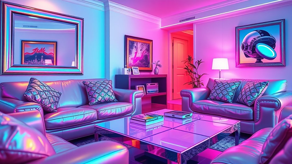 embrace reflective metallic iridescence