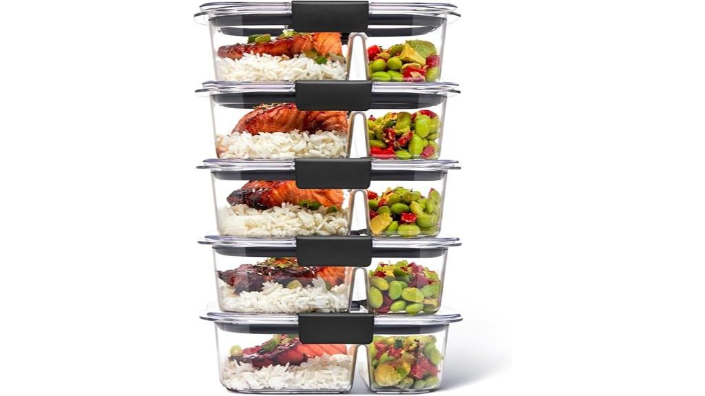 five pack meal prep containers