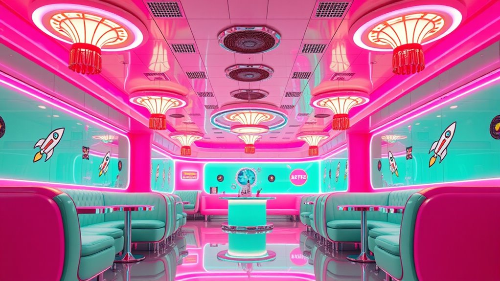 futuristic metallic neon patterns