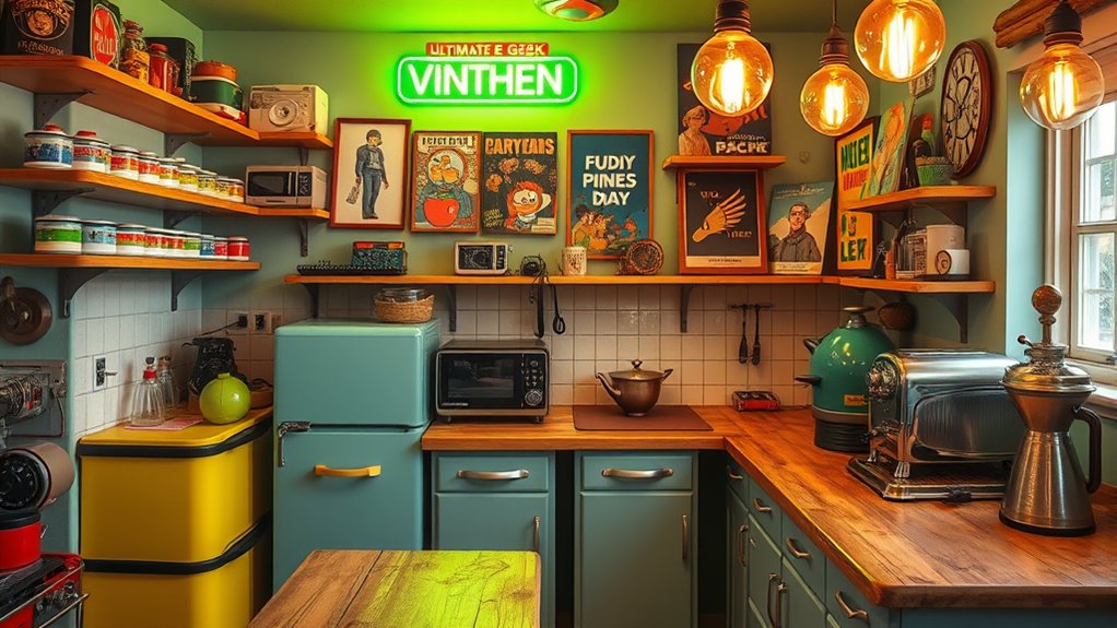 geeky vintage kitchen decor