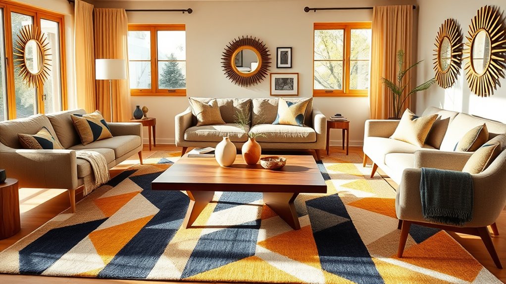 geometric textiles enhance decor