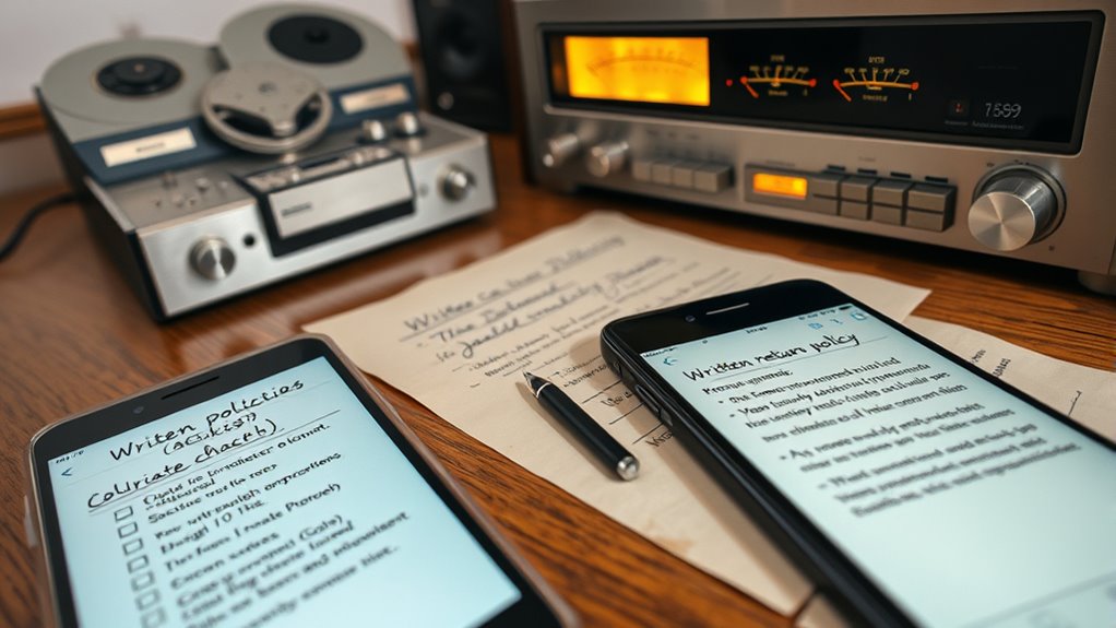 get return policy in writing