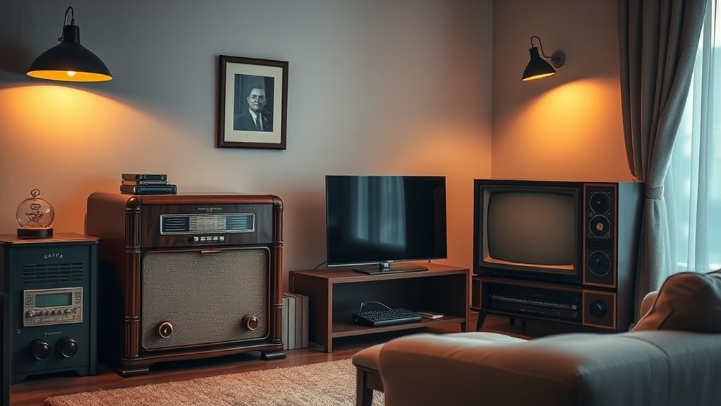 highlighting vintage electronics decor