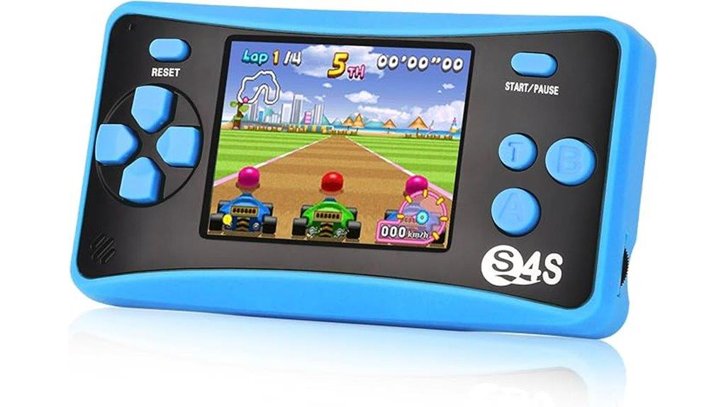 kids blue handheld arcade