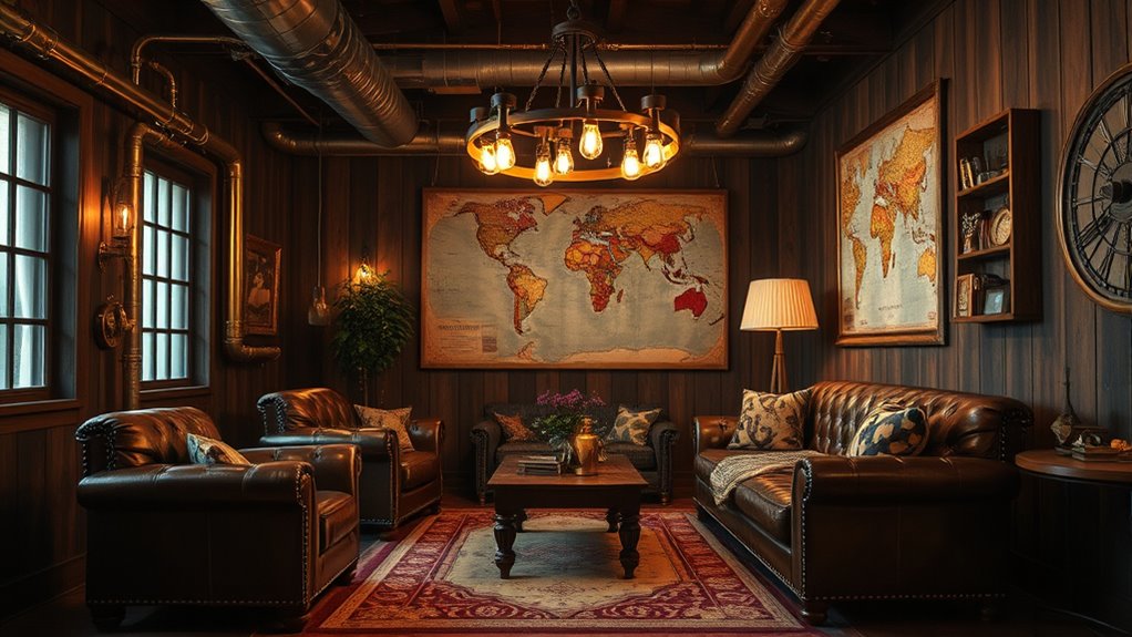 layered industrial vintage decor