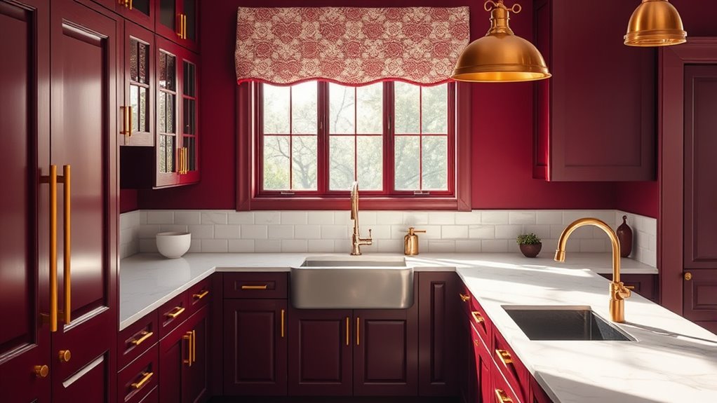 luxurious burgundy and gold