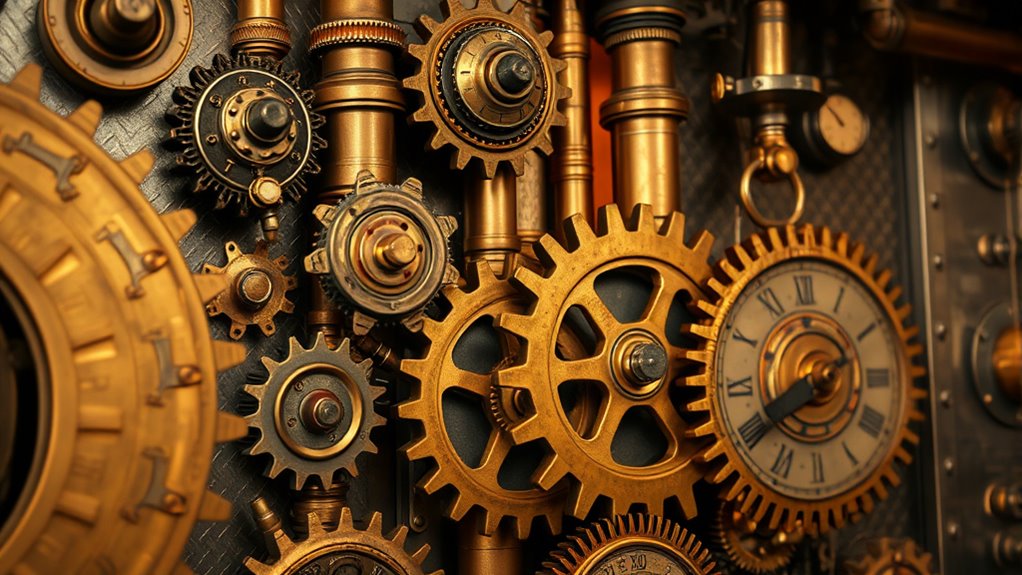 mechanical gears and vintage tech