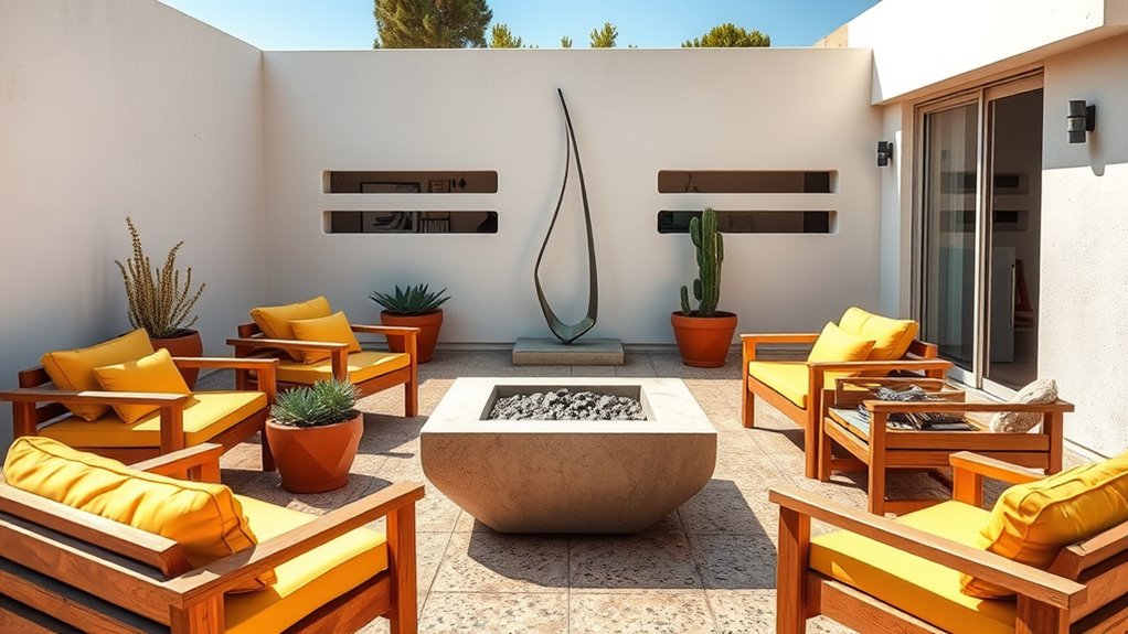mid century outdoor patio design