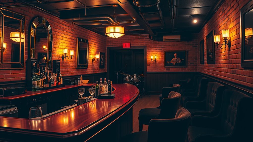 organized stylish bar space