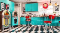 retro 1950s diner kitchen