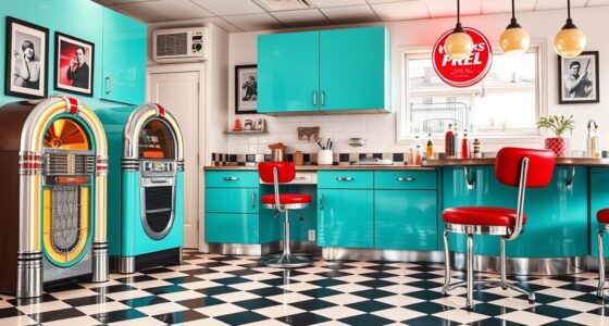 retro 1950s diner kitchen