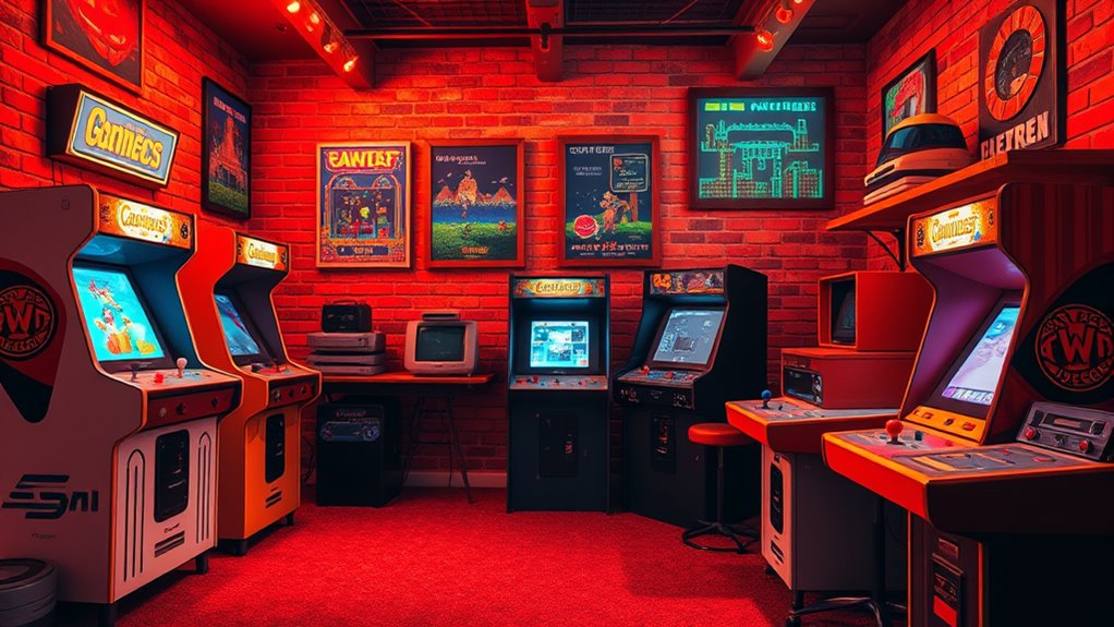 retro arcade gaming decor