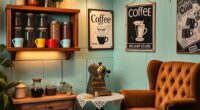 retro coffee corner setup