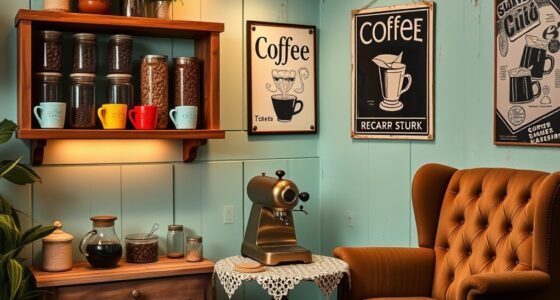 retro coffee corner setup