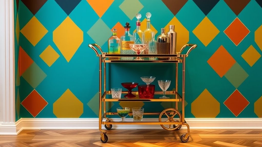 retro color pattern accents