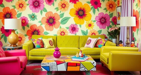 retro colorful 60s decor