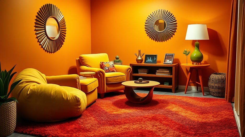 retro colorful furniture accents