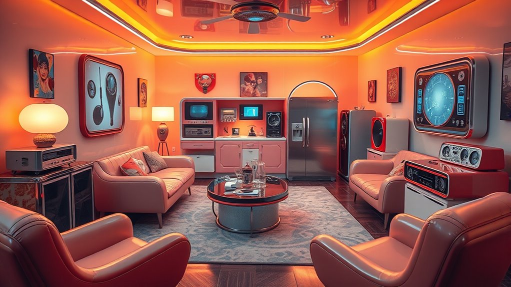 retro futuristic device aesthetics