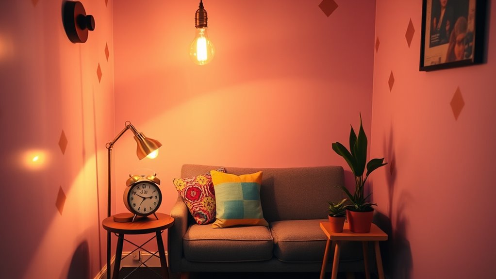 retro lighting enhances ambiance