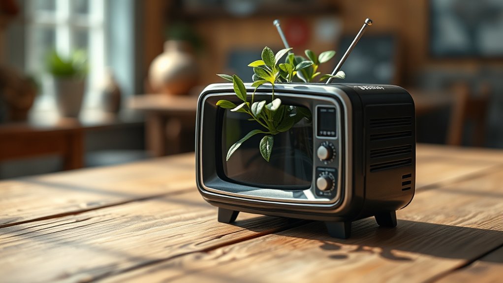 retro tv planter crafting