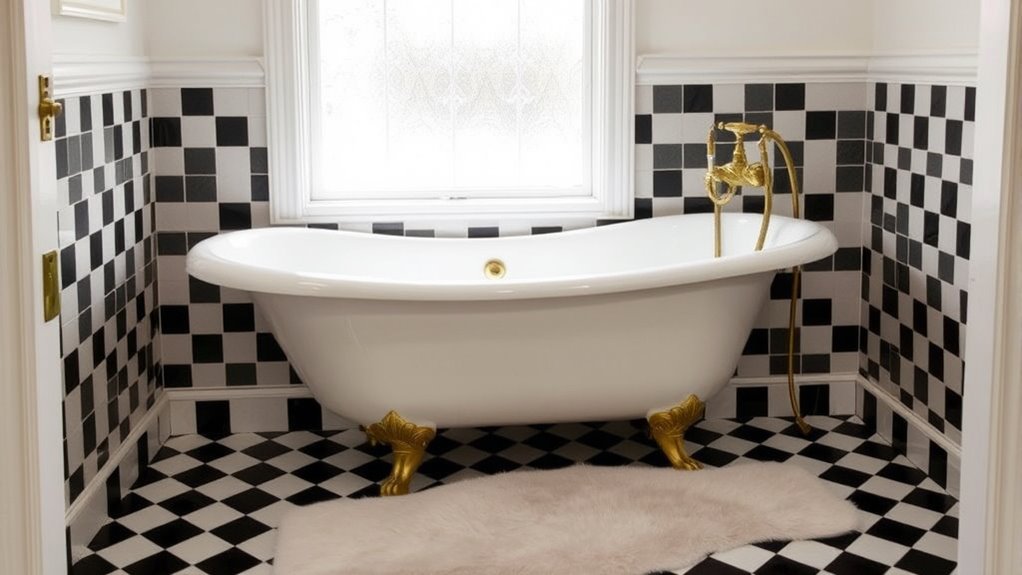 selecting vintage clawfoot tub