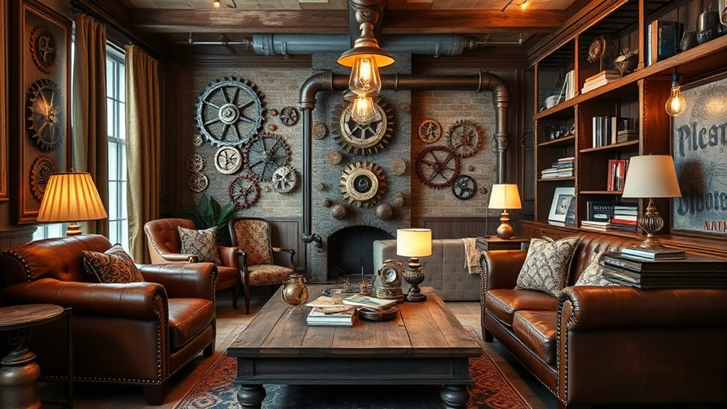 steampunk decor with vintage accessories