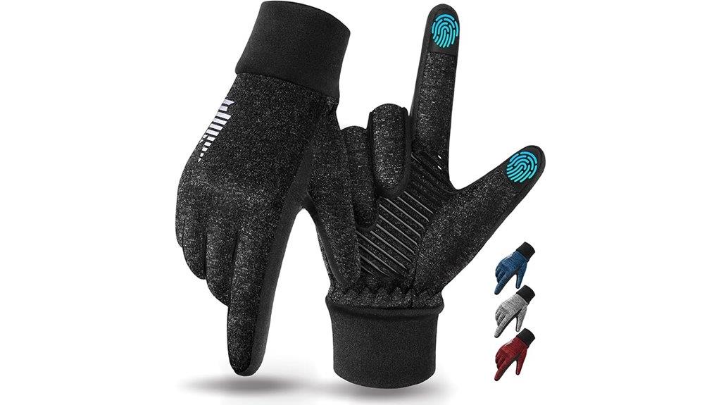 touchscreen anti slip winter gloves