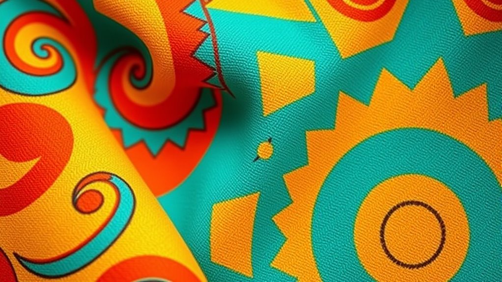 vibrant retro geometric decor