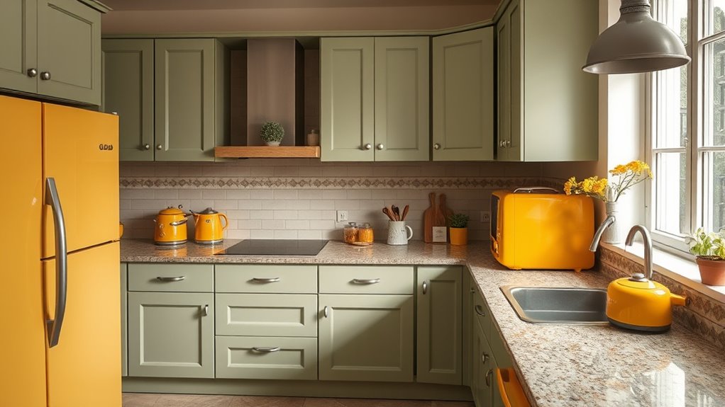 vibrant sage green accents