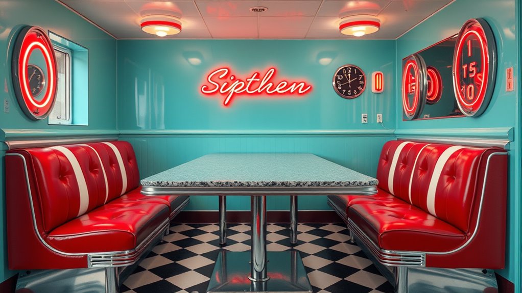 vintage diner seating arrangements
