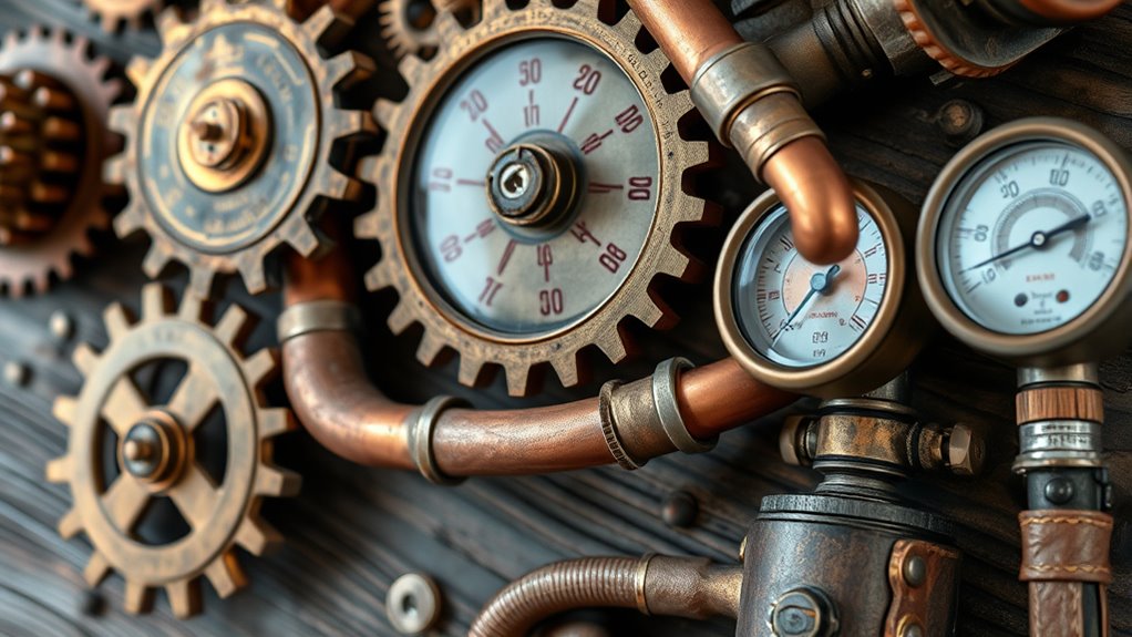 vintage industrial decor blending