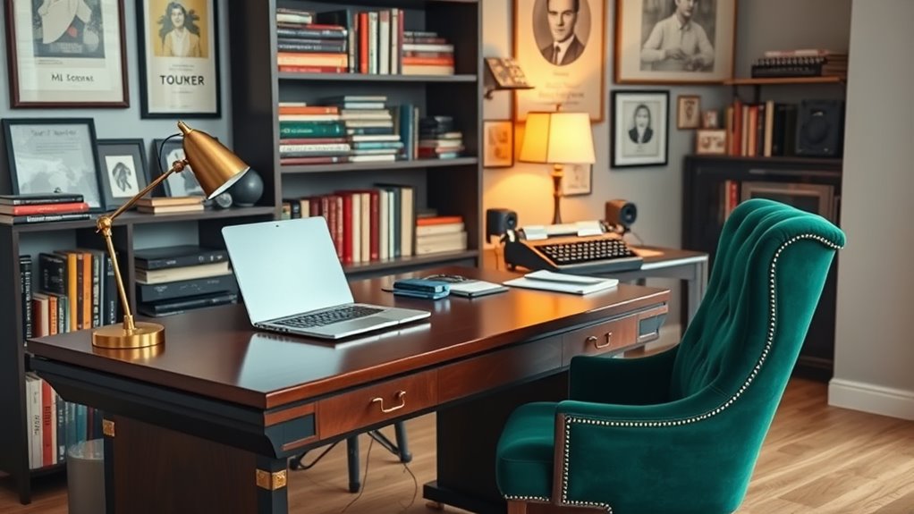 vintage inspired tech workspace