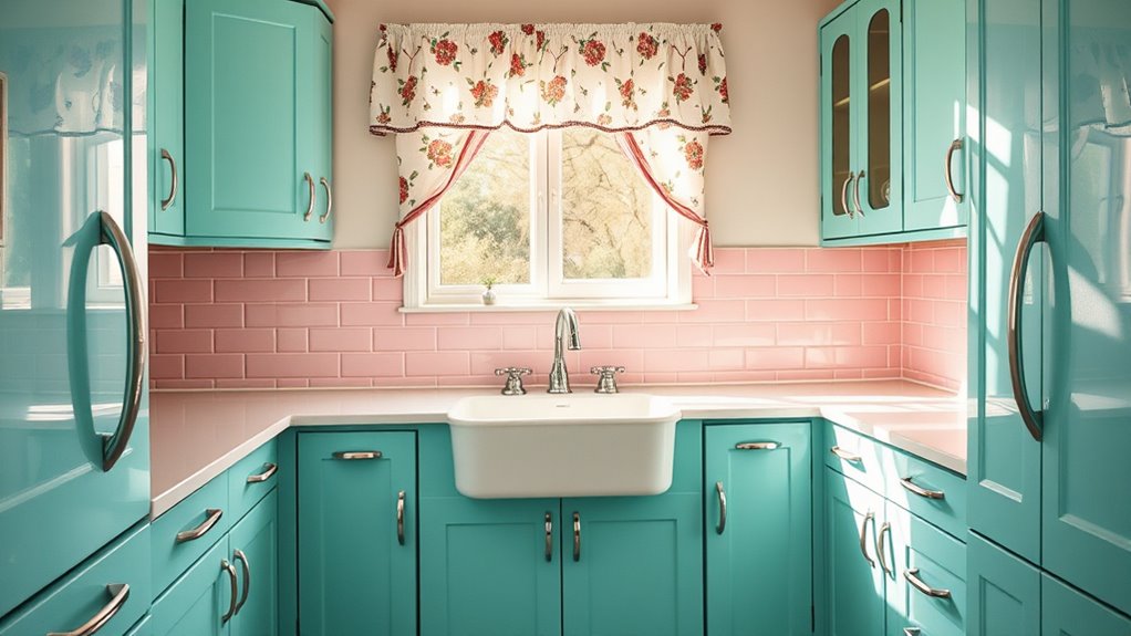 vintage kitchen flooring and backsplashes