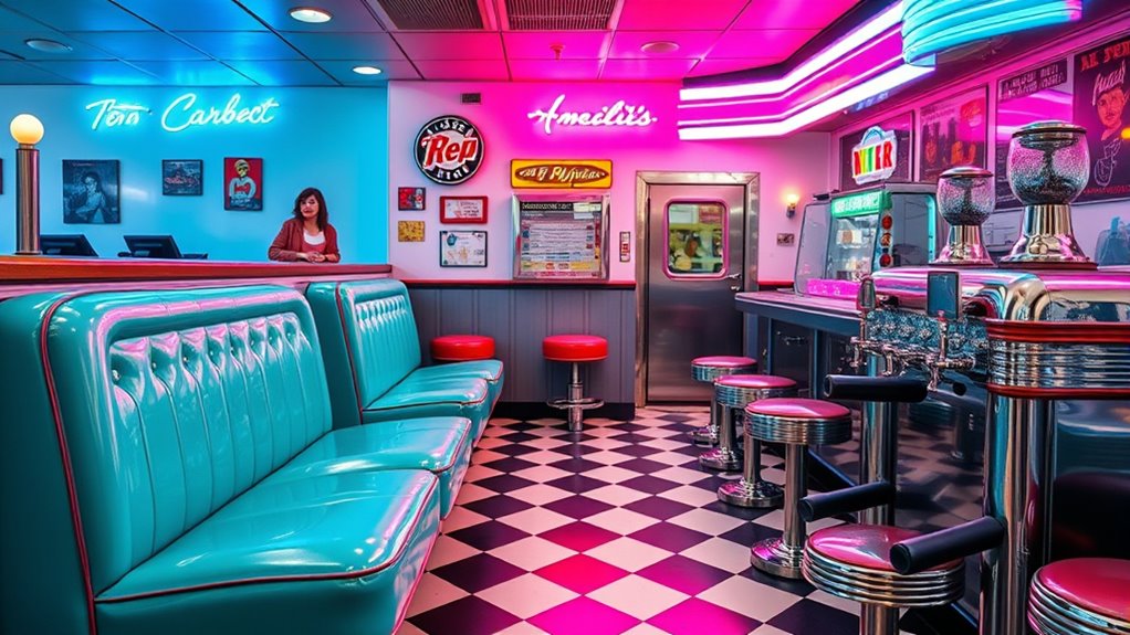 vintage neon signage and memorabilia