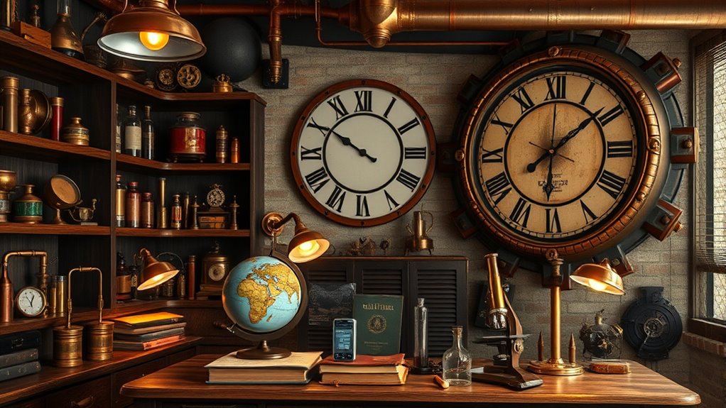 vintage scientific gadget displays