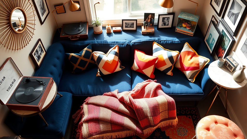 vintage textiles and bold art