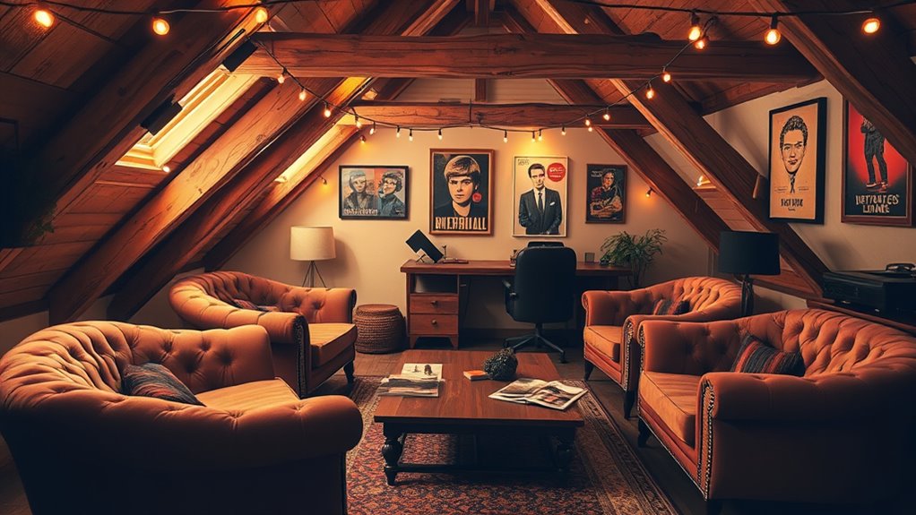 attic retro lounge transformation