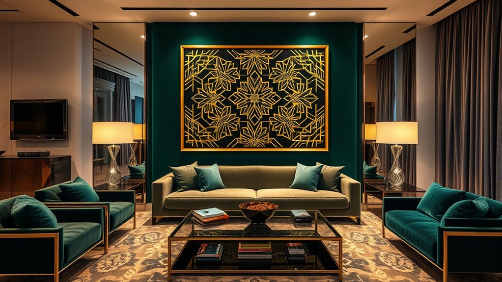 blending geometric metallic accents