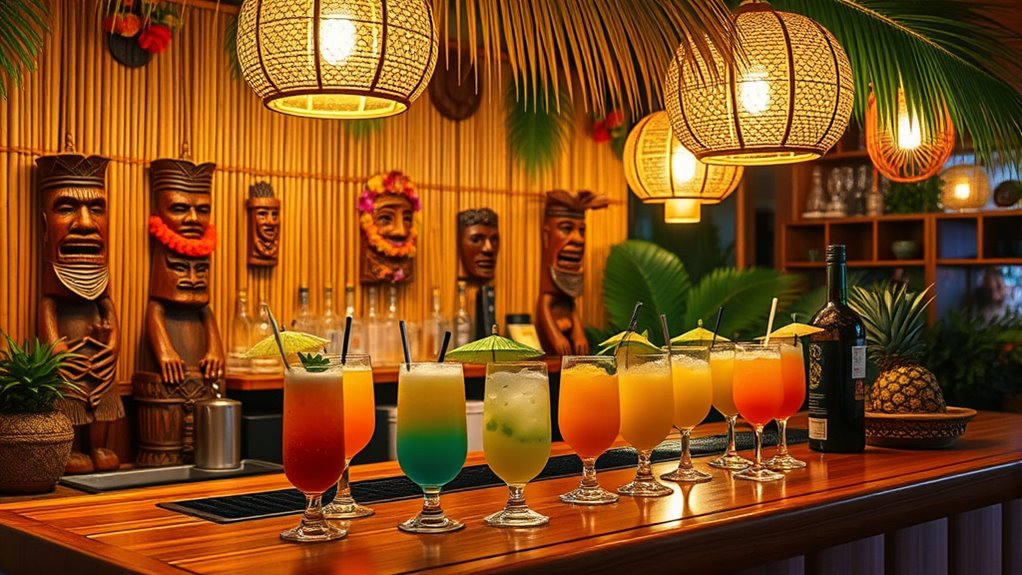 create authentic tropical home bar