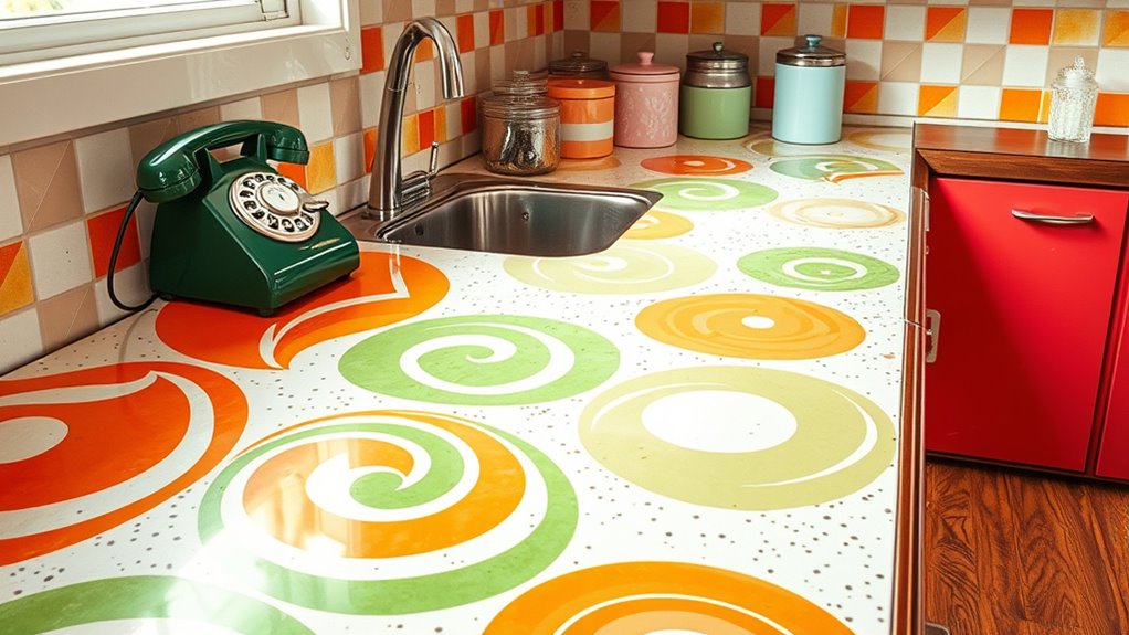 diner inspired pastel countertops