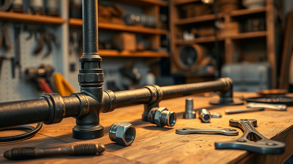 diy pipe lamp construction