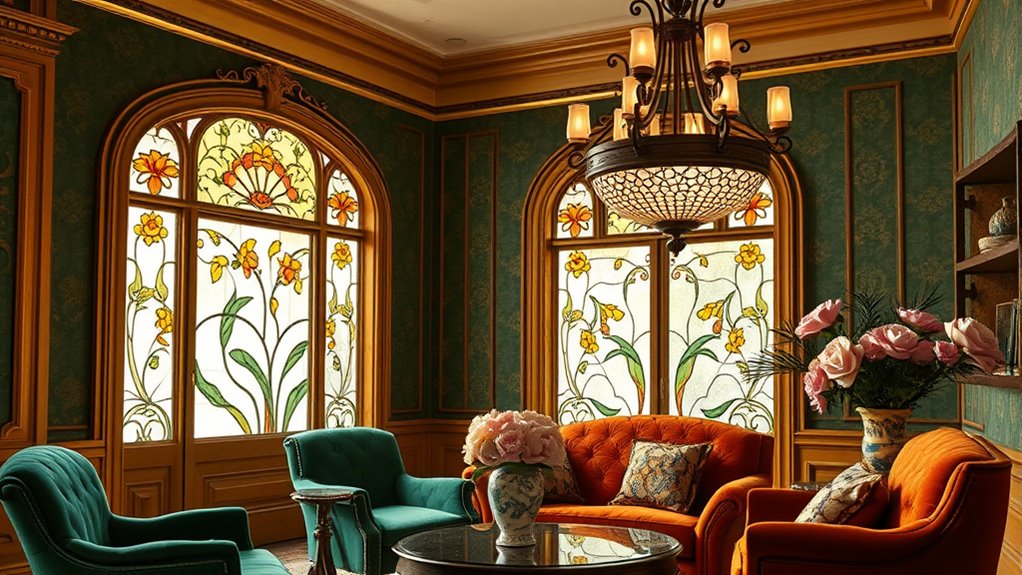 elegant floral stained glass