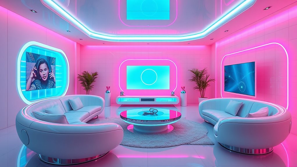 futuristic neon space furniture