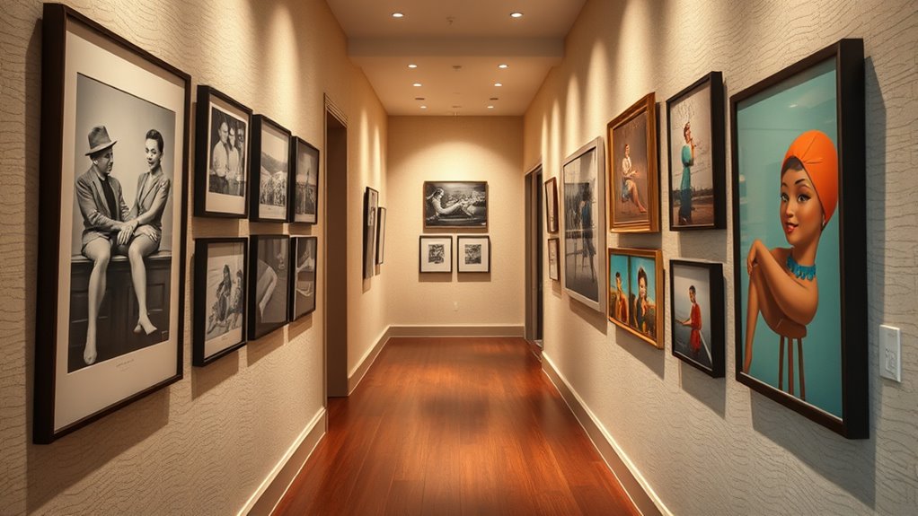 hallway gallery lighting and color