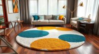 mid century living room rug